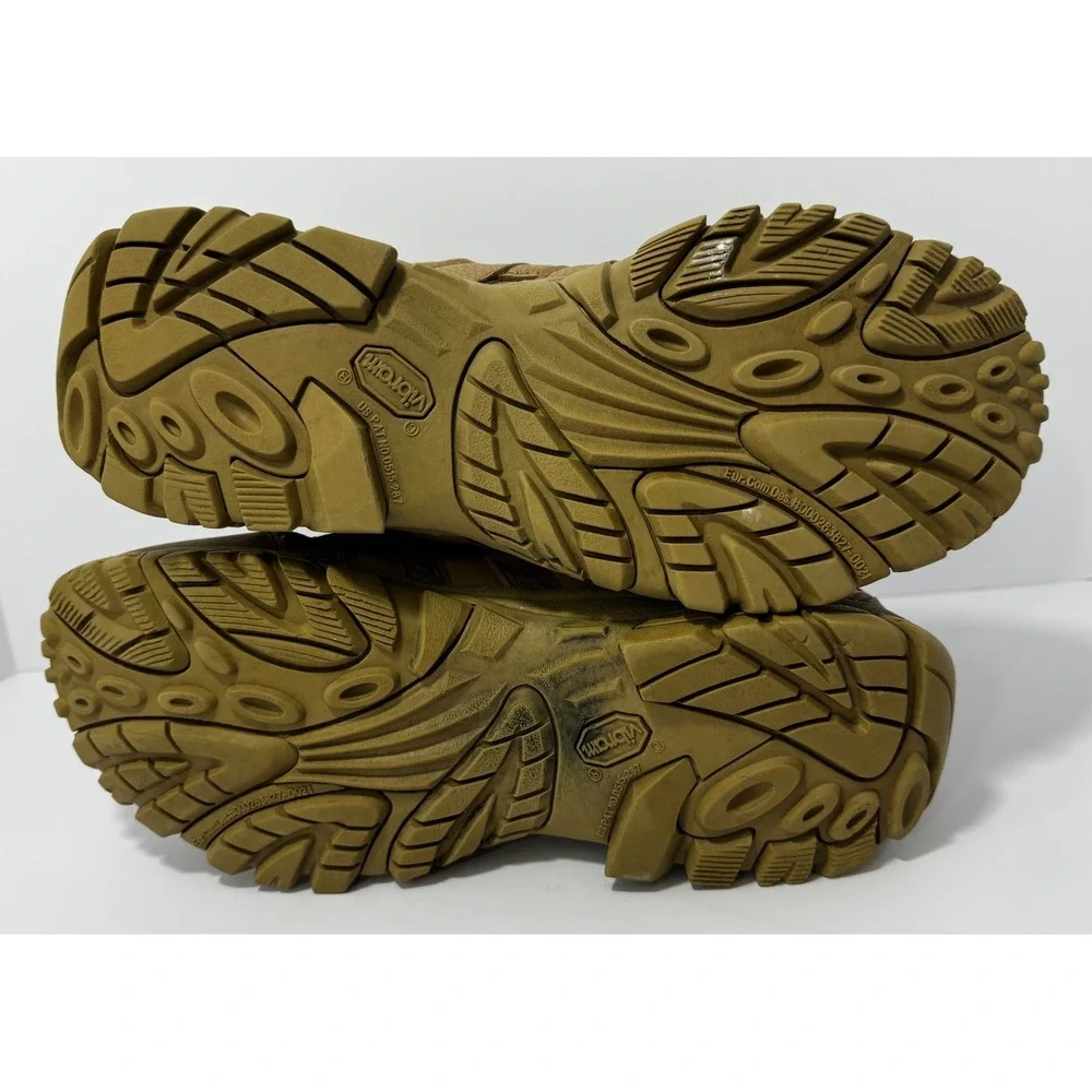 Merrell Mens Moab 2 8 Tactical Side-Zip Waterproof Coyote Boots 11.5 No Insoles